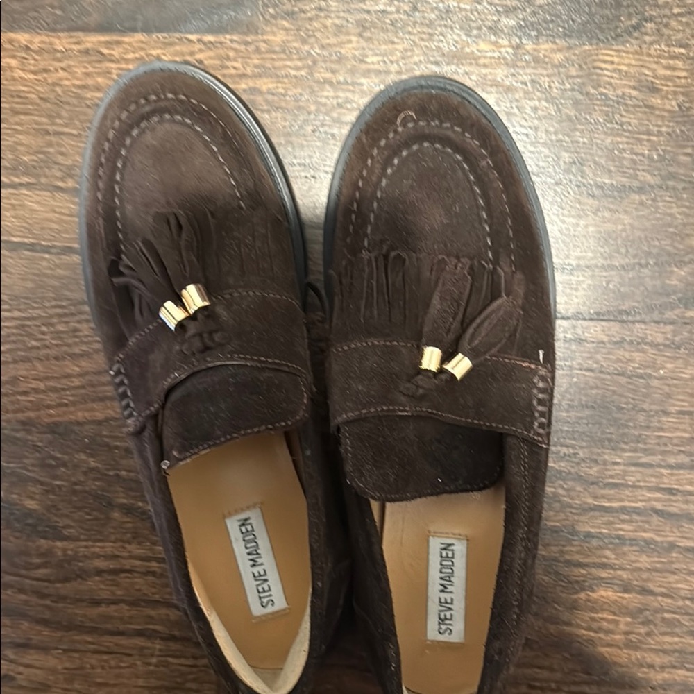 Steve Madden Brown Suede women Loafers
